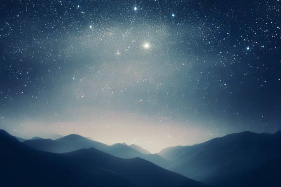 cielo stellato con montagne Monterosa Galattica