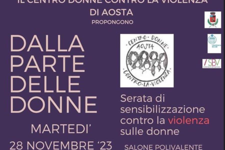 Serata di sensibilizzazione contro la violenza Dalla parte delle donne: serata di sensibilizzazione contro la violenza sulle donne