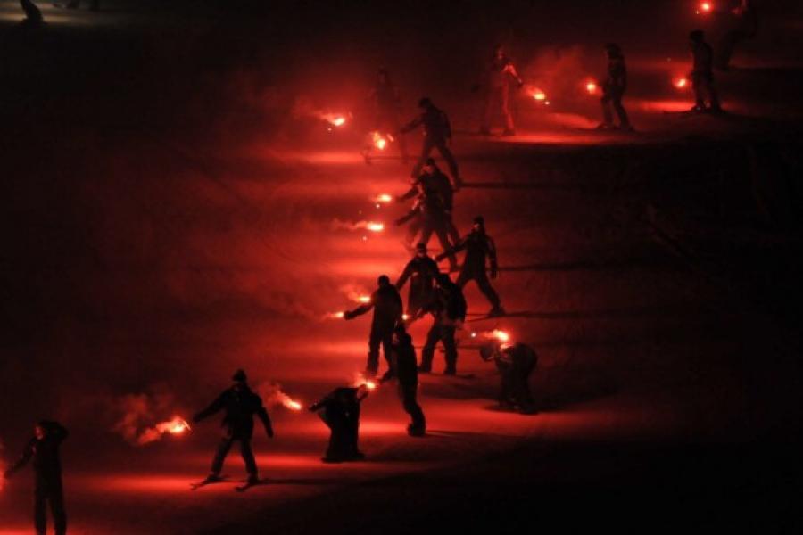 Retraite aux flambeaux des moniteurs de ski