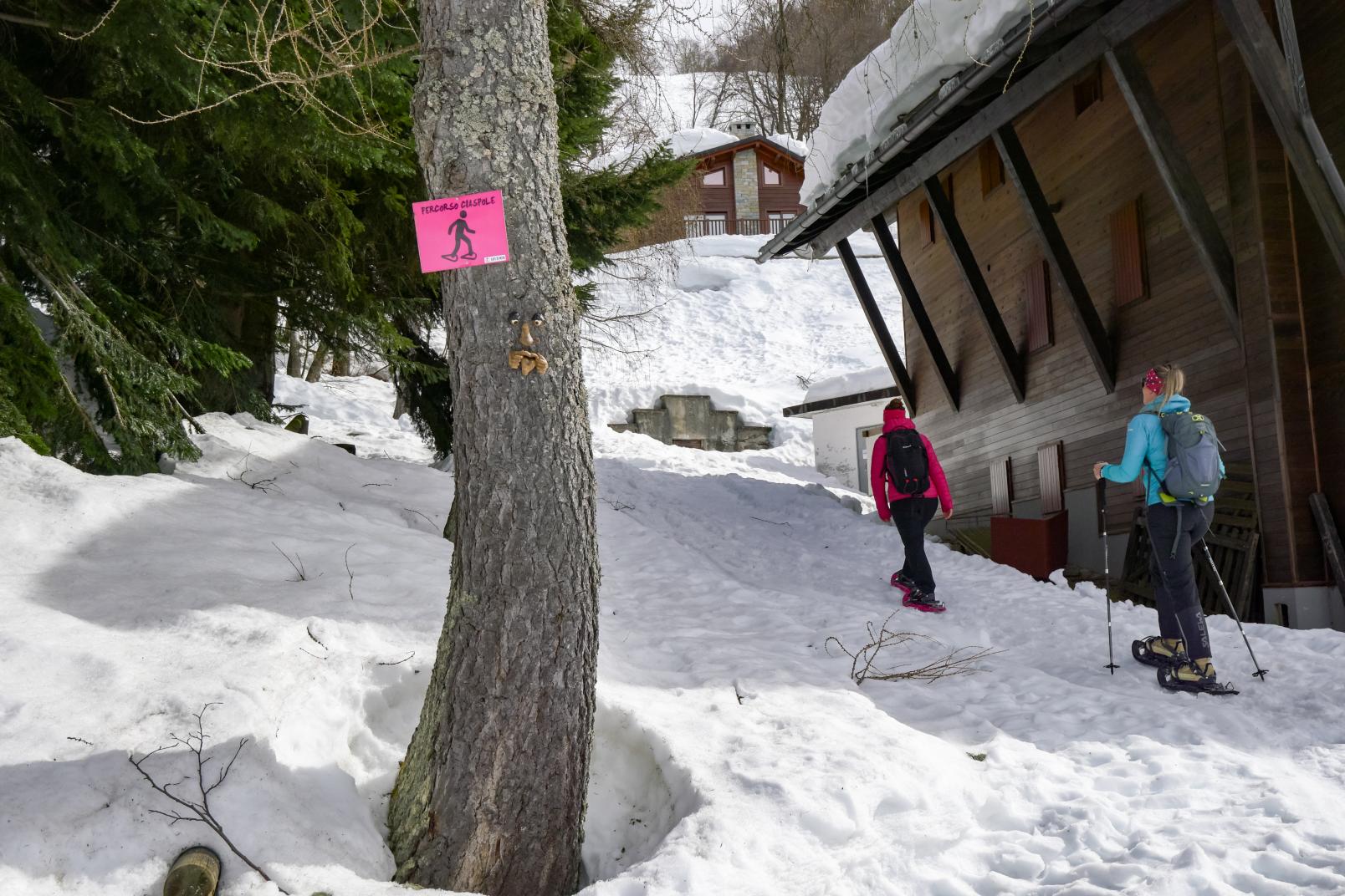 Fucsia snowshoes route